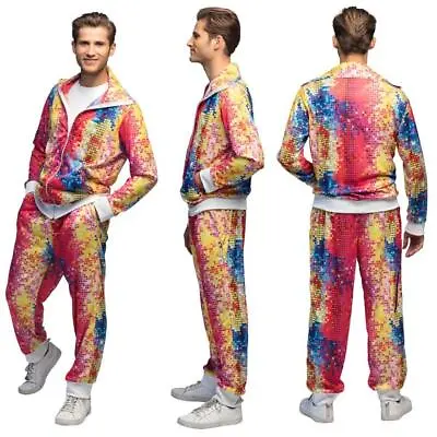 Boland Disco Dude Shell Suit 80s Men's Fancy Dress Costume • £27.99