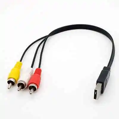 USB Male To 3 RCA AV Audio Video Cable  Adapter For TV HDTV DVD 1080P US • $3.99