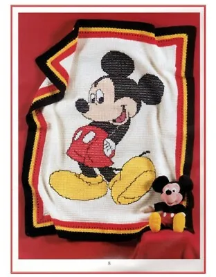 Crochet Pattern Meets Cross Stitch For Mickey Mouse And Minnie Mouse Blankets.   • £2.99