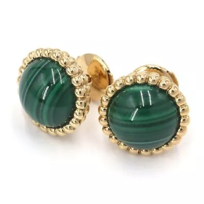 Van Cleef & Arpels Perlecleur Earrings K18YG Macalite Yellow Gold Binaural • $3594