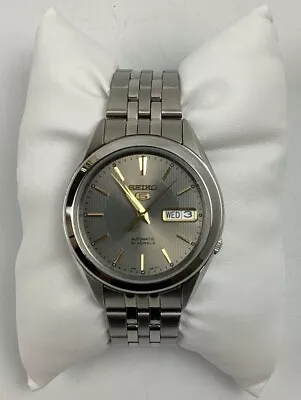 SEIKO 5 SNKL19 Men's  Automatic Day-Date Gray Dial Stainless Steel Watch • $90