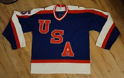 United States Olympics Team USA 1980 Vintage Maska Superfil Jersey Men's Medium  • $20
