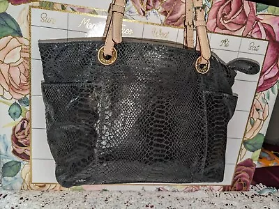 EASTER SALE Michael Kors Jet Set Black Python Patent Leather Tote Bag • $40