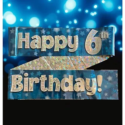 £2.29 • Buy Happy 6th Birthday Blue Themed Party Wall/Door Banner. 6th Birthday Decorations