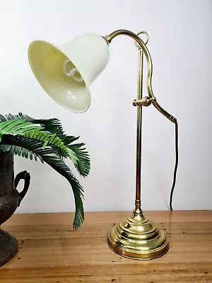 Vintage Brass Plated Lamp Adjustable Desk Lamp Made By Ratcliffe & Simson NSW • $299.99