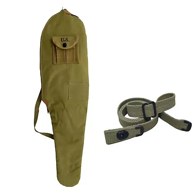 M1 CARBINE FLEECE CANVAS CASE WITH CARRY STRAP Marked US With Carbine Sling- OD • $47.50
