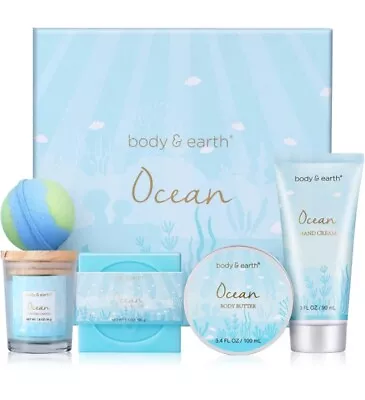 Body & Earth Spa Gift Bath And Body Set Ocean Scented Spa Box For Her 5 Pc Set • $16.49