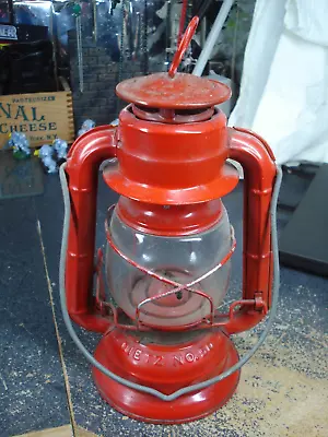 VINTAGE DIETZ COMET  No. 50 RED HURRICANE LAMP STORM CAMPING LANTERN • $50