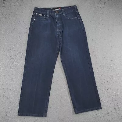 Mecca Jeans Mens 36x34 Blue Classic Fit Dark Wash Wide Leg Baggy Skater Y2K • $24.88