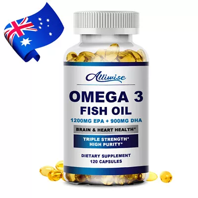 Omega 3 Fish Oil Capsules Triple Strength Joint Support 3600mg EPA & DHA 120Caps • $20.99