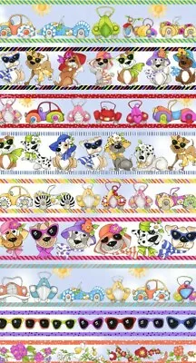 Loralie Designs - Border Doggies Blue Quilting & Crafting Fabric W/  Cars & Dogs • $12.99