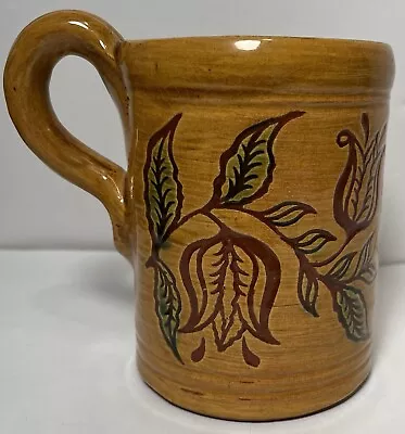1992 Foltz Pottery Reinholds PA Redware 30th Anniversary Large Mug Cup Tulip • $30
