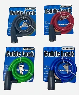 36  Cable Lock Bike Bicycle Motorcycle Multi-Purpose Anti Theft Security W/ Keys • $7.29