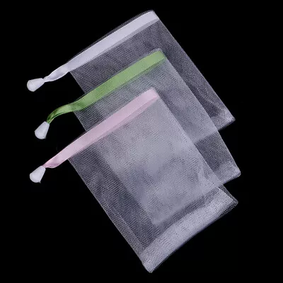 Nylon Soap Net Small Drawstring Exfoliating Mesh Soap Saver Pouch Bag =t= ❤TH • $6.50