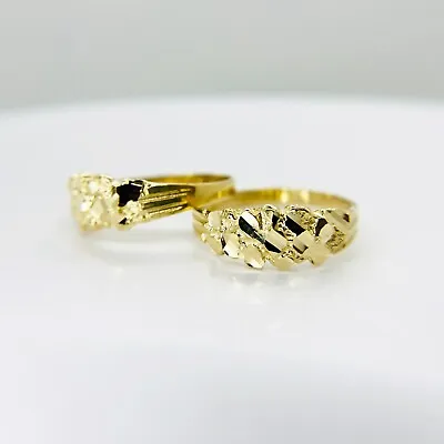 10k Solid Gold Nugget Vintage Band Ring For Gift • $99