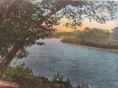 C 1940 Scene On Muskingum River Coshocton Ohio Linen Vintage Postcard • $3.38