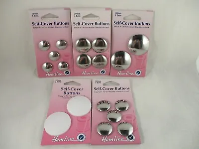 Hemline Self Cover Buttons - 19mm - 38mm - No Tool Required - Easy To Fit • £2.40