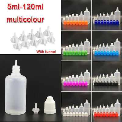 Wholesale Empty LDPE Plastic Liquid Squeezable Eye Dropper Bottles + Funnels • £4.08