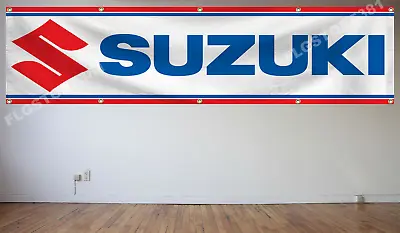 Suzuki Flag Banner 2x8Ft Car Racing Motorcycle Bike Biker Motocross New Banner • $17.99