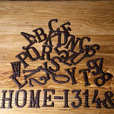 UK Metal Letters Cast Iron Address Alphabet Decor House Sign DIY Cafe Wall Deco. • £2.39