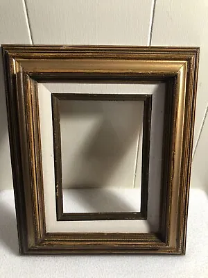 Vintage 12 X 10 Brown/Gold Wood Picture Frame Holds 5 X 7 NO GLASS • $19.99