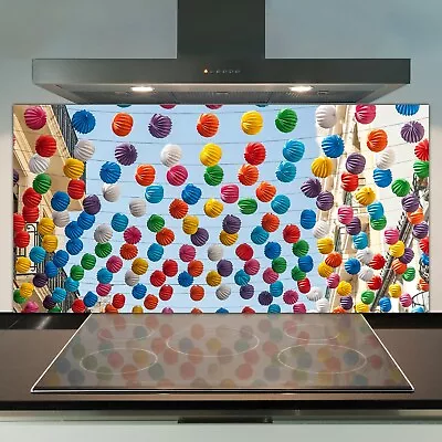 £102.95 • Buy Kitchen Splashback Tempered Glass Heat Resistant 100x50 Chinese Lanterns Paper