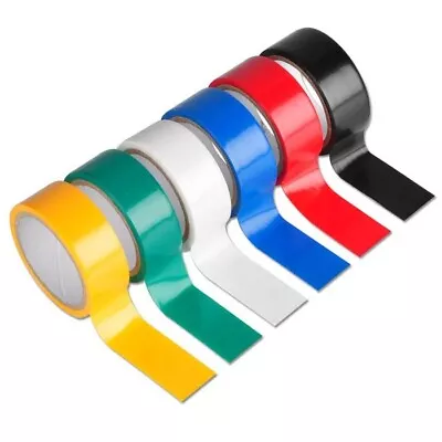 Coloured Electrical Insulating Tape PVC 6pcs Flame Retardant Insulation Tapes • £2.69