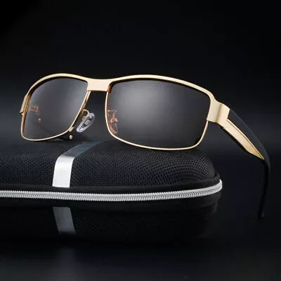 Mens Polarized Eyewear Retro UV400 Pilot Sunglasses Driving Outdoor Eye Glasses • $19.79