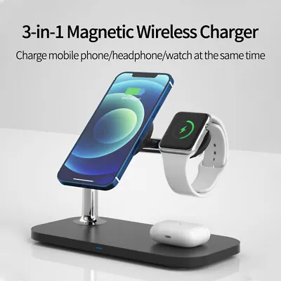 3 In 1 15W Magnetic Wireless Charger Pad Holder For Magsafe IPhone Apple Watchax • $46.99