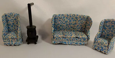 4 Pieces Vintage Dollhouse Furniture For Living Room Chairs 4  Tall • $10.50