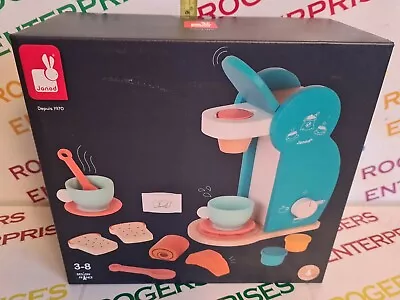 £21.99 • Buy Janod Wooden Breakfast Role Play Set Coffee Machine & Pastry Accessories NEW