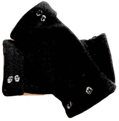 $28.49 • Buy Fingerless Gloves Black 100% Cashmere M - L Medium - Large Mitten Women's Ladies