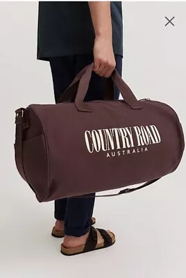 Country Road Cotton UNISEX Duffle Tote Gym Travel Bag BNWT Claret RRP$99.95 • $75