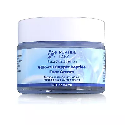 GHK-CU Copper Peptide Face Lotion Cream Anti Wrinkle Hyaluronic Acid | 1.7 Fl Oz • $22.99