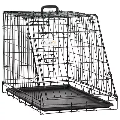 Pawhut Trapeze Collapsible Dog Pet Travel Box Cage Removable Tray 77 X 47 X 55cm • £37.99