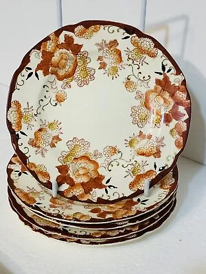 Moriyama Mori-Machi Hand Painted 6  Gilded Saucers Beautiful & Unique Set 5+1 • $34.99