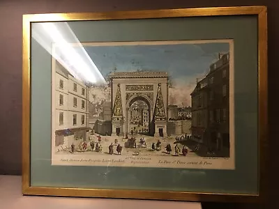 Antique Optical PRINT A Paris Chez Daumont Rue St Martin Hand Colored/Framed 18c • $212.49