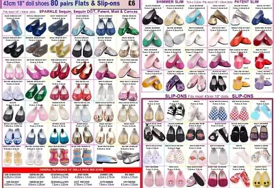 *18  Doll SHOES 80 PAIRS £6 Get 10% Off  Our Generation Baby Born American Girl • £6