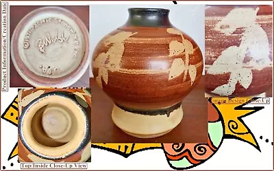 VTG Pacific Stoneware 1971 B Welsh Handmade Pottery Vase Signed • $42.50