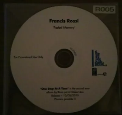 Francis Rossi Rare Promo CD ( White ) FADED MEMORY • £38