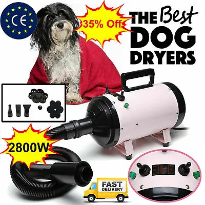 £62.30 • Buy Dog Cat Pet Hair Dryer Hairdryer Blaster Grooming Blower 2800W Stepless Speed UK
