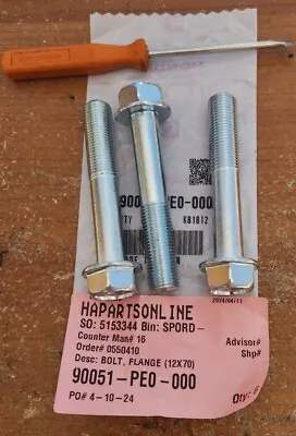 Genuine Honda OEM Transmission Bolts B SERIES 3PCS B16 B18 B20 Acura NEW SEALED • $42.36