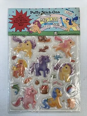 Sheet Of 23 Vintage My Little Pony Hasbro G1 MLP Puffy Stick-On Stickers 1983 • $69.74