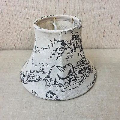 Vintage Small Cloth Bull In Field Lamp Shade • $42.19
