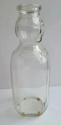 Vintage Glass Milk Bottle Cream Top Baby Face Curles Neck Dairy Virginia Quart • $25