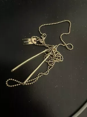 Marc Jacobs Goldtone Wishbone Necklace Pendant Charm Rare Out Of Production New • $49.99