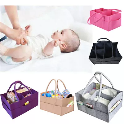 Baby Diaper Organizer Caddy Felt Changing Nappy Kids Storage Carrier Bag N7 • £7.38