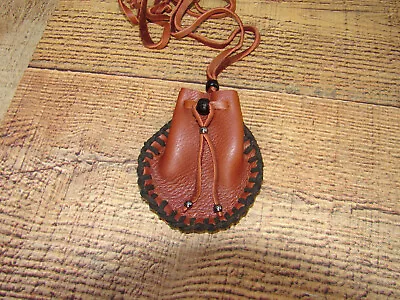 Genuine Deerskin Leather Medicine Bag Talisman Bag Buckskin Necklace Pouch 3  • $18.98