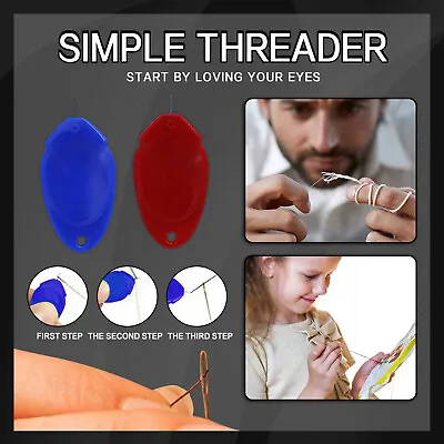 Needle Threader Simple Needle Threading Hand Or Machine Threading Set Of 10 • £1.19