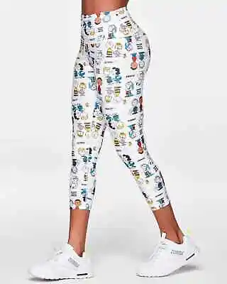 Zumba X Peanuts High Waisted Crop Leggings ~ Wear It Out White ~ XS  M  L  XL • £51.10